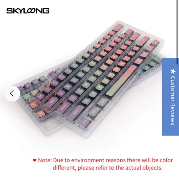 SKYLOONG GK7 PBT Pink Rainbow Pudding Keycap NWT keyboard caps - Picture 6 of 9